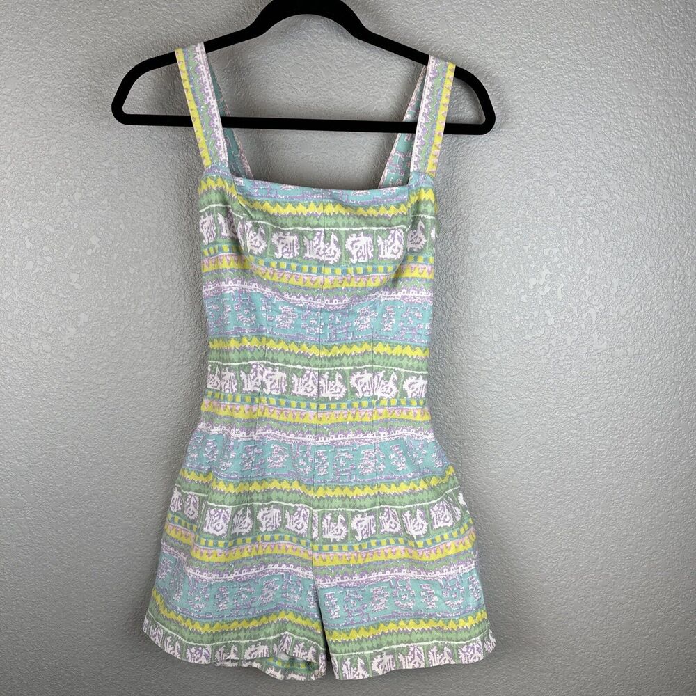 Vintage 1950s Rose Marie Reid Romper Playsuit Swimsuit Small Pastel Multicolor